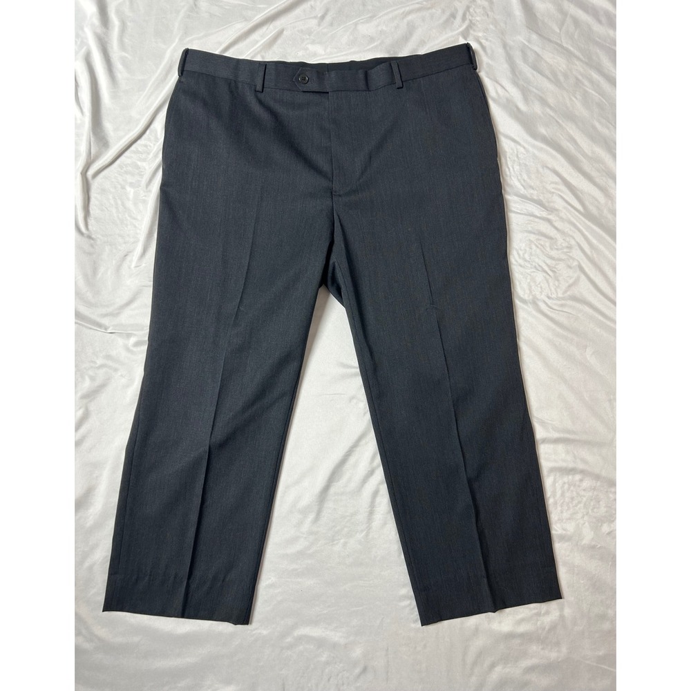 Brooks Brothers Madison 42x27 Charcoal Gray 100% Wool Flat Front Dress Pants